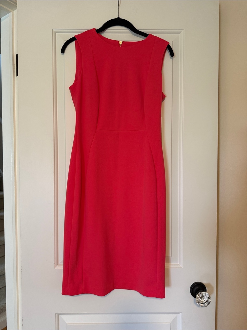 Calvin Klein Sleeveless Pink Midi Sheath Dress